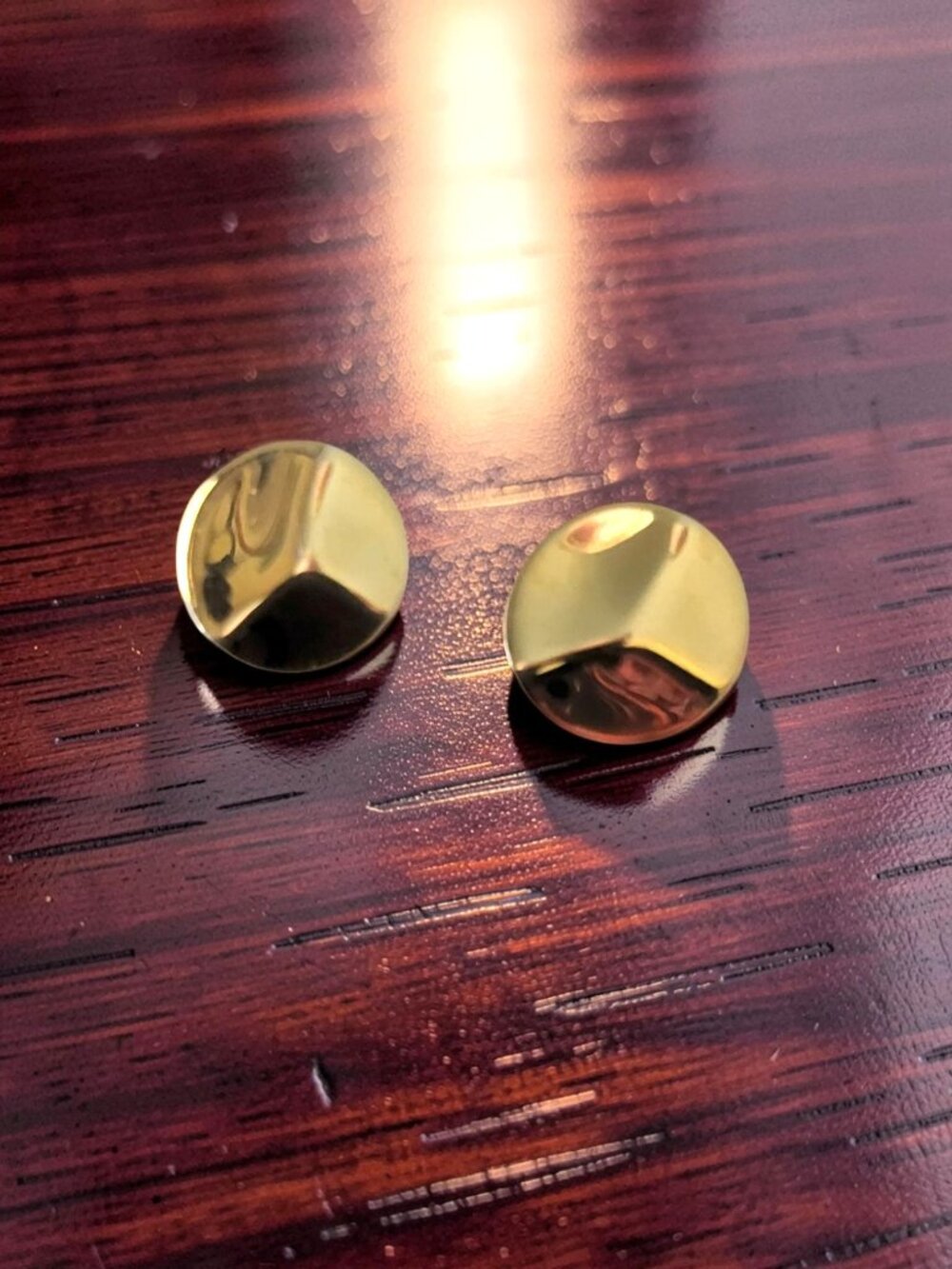 Vintage Napier Gold Tone Screw Back Pyramid Earrings